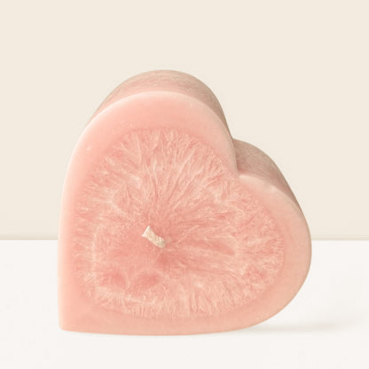 Peony heart candle